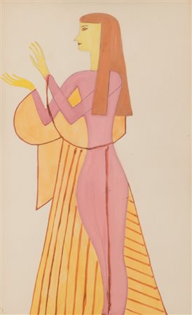 ACQUARELLO "figura femminile". XX secolo Misure: cm 48,5 x 31