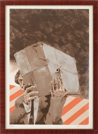 MICHELE CARPENTIERI LITOGRAFIA "personaggio", esemplare 77/200. Misure: cm 70...