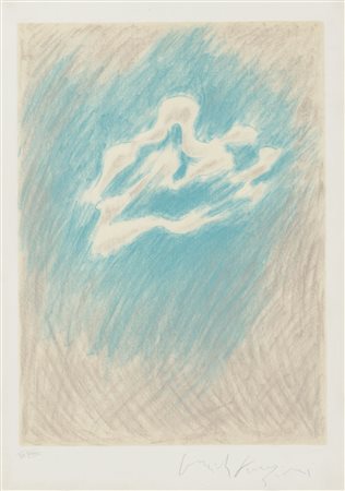 LITOGRAFIA "figura astratta". XX secolo Misure: cm 68,5 x 49