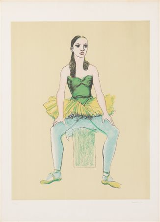 MESSINA LITOGRAFIA "ballerina seduta", esemplare XXV/XXX. Misure: cm 80 x 60