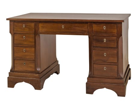 SCRIVANIA a scagno stile orientale in noce. XIX secolo Misure: cm 130 x 69 x...