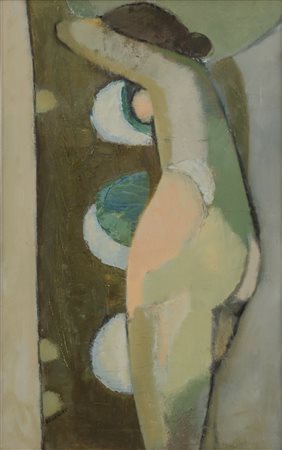 BELLOMO OLIO su tela "nudo femminile". Datato 1972 Misure: cm 80 x 50
