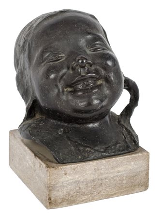 S. GALLO SCULTURA in bronzo "testa bambina", fusione a cera persa. XX secolo...