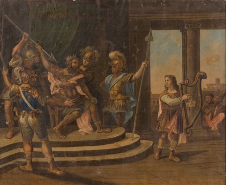 OLIO su tela "scena biblica". Primi '800 Misure: cm 75 x 90