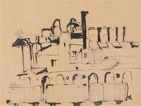 TOTO' BONANNO (Lercara Friddi (Pa) 1928 - Palermo 2002) ACQUARELLO...