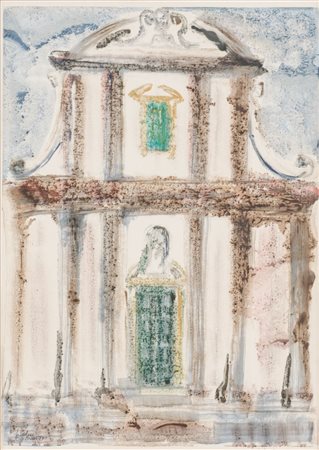 TOTO' BONANNO (Lercara Friddi (PA) 1928 - Palermo 2002) ACQUARELLO "prospetto...