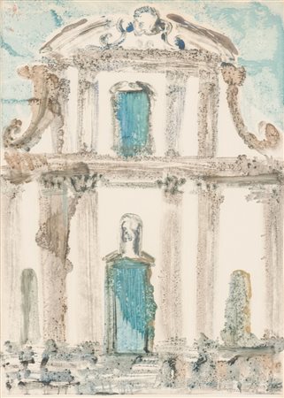 TOTO' BONANNO (Lercara Friddi (PA) 1928 - Palermo 2002) ACQUARELLO "prospetto...