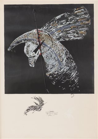 LITOGRAFIA "volatile". XX secolo Misure: cm 70 x 50