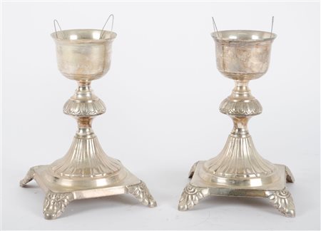 COPPIA MONOCERA in Sheffield. XX secolo Misure: h cm 20,5