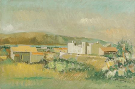 SIGFRIDO OLIVA (Messina 1942) OLIO su tela "paesaggio", firmato in basso a...