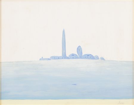 VIRGILIO GUIDI (Roma 1891 - Venezia 1984) OLIO su tela "San Giorgio a...