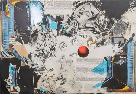 SILVIO BENEDETTO (Buenos Aires 1938) DECOLLAGE "Trasfigurazione di Santa...