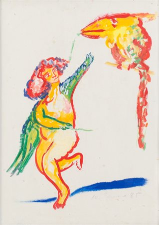 MIMMO GERMANA' (Catania 1944 - Busto Arsizio 1992) OLIO su cartoncino...