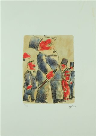 Franz Borghese serigrafia "L'equilibrista", cm 50x35 Esemplare n° 76/125...