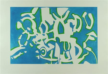 Carla Accardi acquaforte acquatinta "Composizione astratta", cm 70x100 F.to...