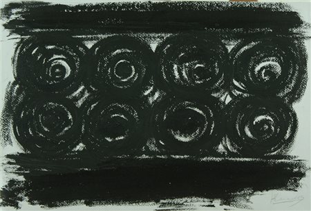 Jannis Kounellis catrame su carta, 1995 "Studio per installazione di sacchi",...