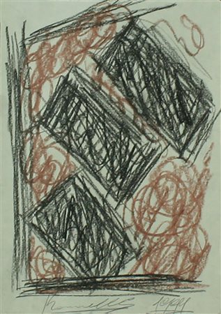 Jannis Kounellis pastelli su carta, 1999 senza titolo, cm 20x14 F.to e datato...