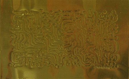 Zoltan Kemeny calcografia, 1963 "Composizione", cm 10,5x17 Opera firmata in b...