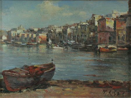 Mario Cives olio su compensato senza titolo, cm 28x37 F.to in b a dx