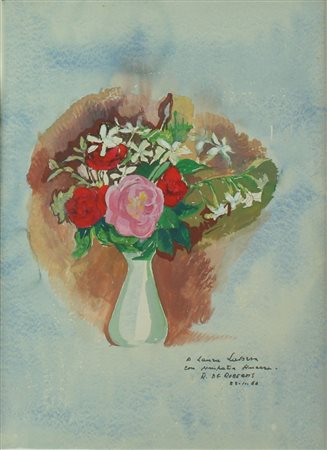 Roberto De Robertis acquerello su carta senza titolo, cm 48x36 F.to e datato...