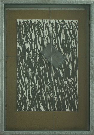 Jannis Kounellis tecnica mista e collage su lamiera zincata, 1997 senza...
