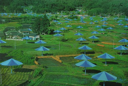 Christo & Volz offset, 1984-1991 "The umbrellas", cm 64x95 Opera realizzata...