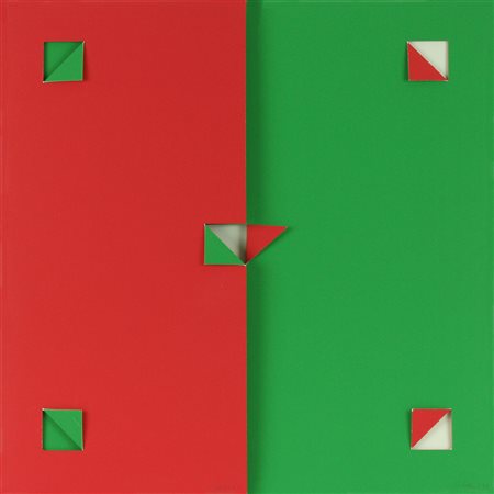 Enrico Castellani carta piegata, 1993 senza titolo, cm 50x50 F.to e datato in...