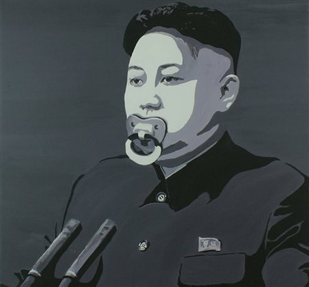 De Tullio acrilico su tela, 2010 "Censura nordcoreana", cm 66x71 Opera...