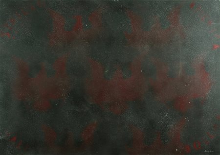 Franco Angeli smalto su carta intelata, 1969-1970 "Half dollar" cm 70x100...