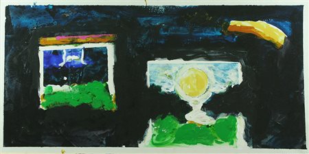 Mario Schifano smalto e acrilico su tela, 1994 "Due particolari", cm 60x120...