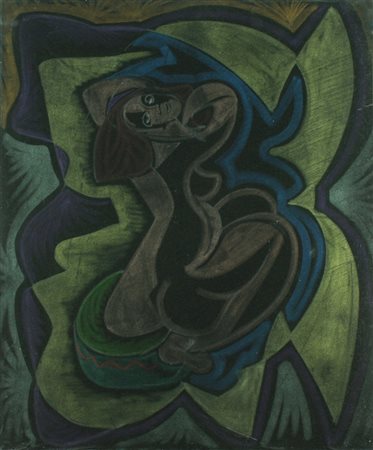 Pippo Oriani pastelli su velluto, 1955-1960 "Modella in posa", cm 50x60 Opera...