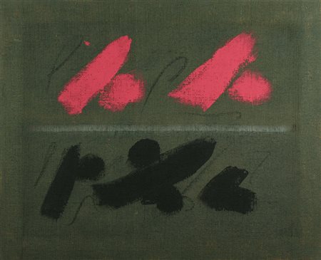 Salvatore Emblema terra su tela di Juta "Destrutturazione in grigio", cm...