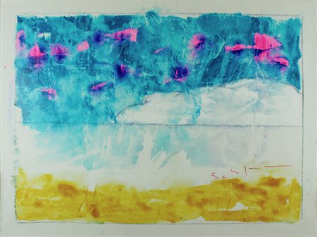 Mario Schifano smalto su tela, 1978 senza titolo, cm 95x130 F.to in b a dx...