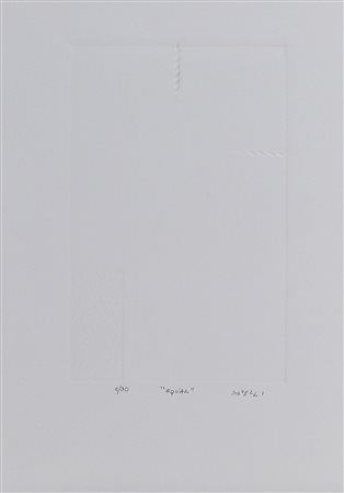 ANGELO SAVELLI 1911 - 1995 Equal Incisione su carta, cm. 35 x 25 Firmato in...