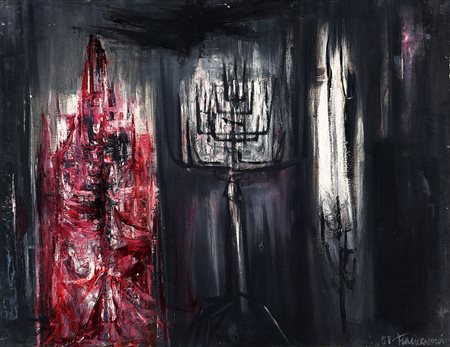 GIANCARLO FRANCESCONI 1930 Senza titolo, 1958 Olio su tela, cm. 70 x 90...