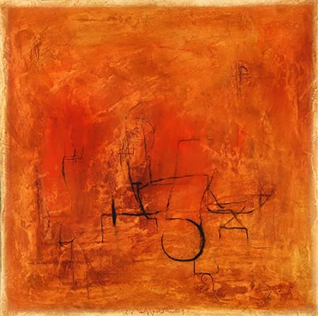 RAFFAELE ROSSI 1956 Visione, 2009 Affresco e tecnica mista su tavola, cm. 50...