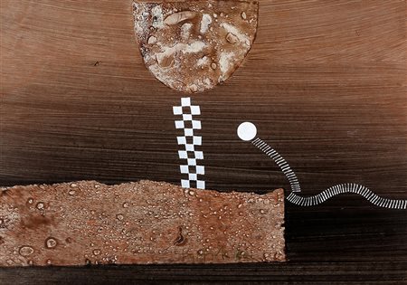 SERGIO DANGELO 1932 The agust moon, 1962 Tecnica mista su carta su tavola,...