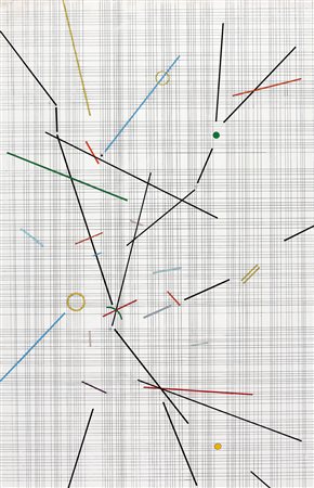 ANDREA BIZANZIO 1918 - 1994 Composizione, 1950 Smalti e cementite su tavola,...