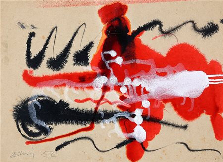 GIUSEPPE ALLOSIA 1910 - 1983 Senza titolo, 1952 Tecnica mista su carta, cm....