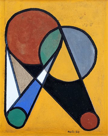 MARIO NUTI 1923 - 1996 Senza titolo, 1950 Tempera su cartone, cm. 24 x 19...