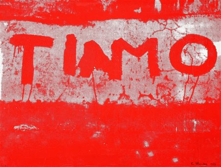 ELIO MARIANI 1943 Ti amo, 1969 Tela emulsionata, cm. 36 x 48 Firmato e datato...