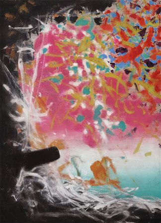 ENNIO FINZI 1931 Spazio cosmico, 1956 Olio su tavola, cm. 127 x 94 Firmato e...