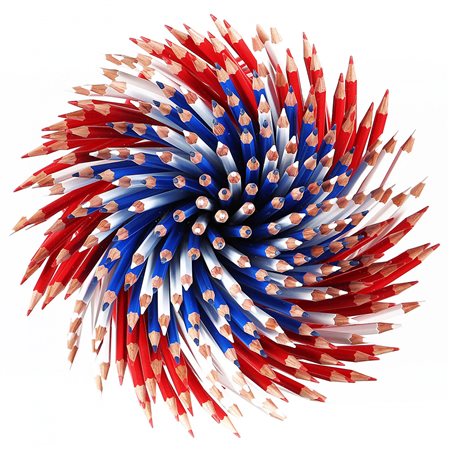 PAOLA PEZZI 1963 Bandiera matita U.S.A, 2015 Matite applicate su tavola, cm....