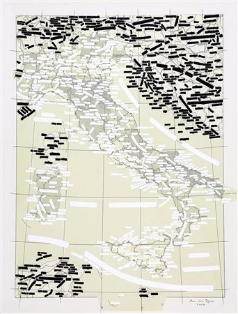 EMILIO ISGRO' 1937 Bianco e nero per l'Italia, 2003 Tecnica mista su carta,...