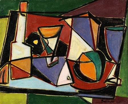 MARIO BALLOCCO 1913 - 2008 Natura morta, 1945 Olio su tela, cm. 40 x 50...