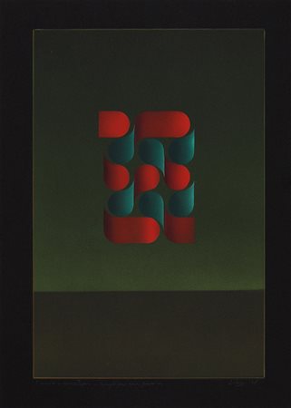 JULIO LE PARC 1928 Theme 4 a variation, 1981 Acrilico su carta, cm. 54 x 39...