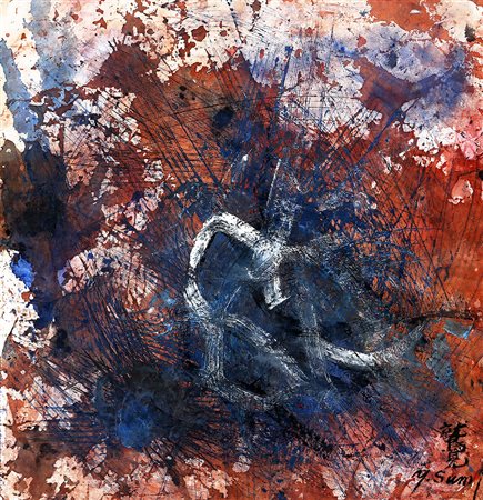 YASUO SUMI 1925 - 2015 Senza titolo, 2004 Tecnica mista su tela, cm. 69 x 66...