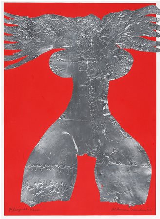 AL HANSEN 1927 - 1995 Senza titolo, 1988 Collage di carta stagnola su...