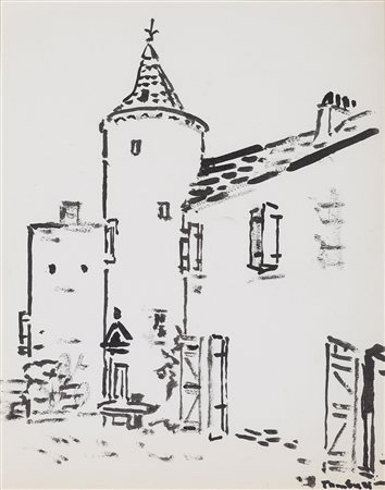 ORFEO TAMBURI (1910-1994)Senza Titolo China e acquerello su cartaCm...