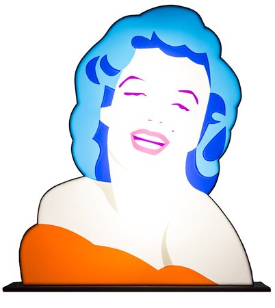 MARCO LODOLA (1955)Marilyn Scatola luminosa in perspex + neonCm 47x42x18Firma...